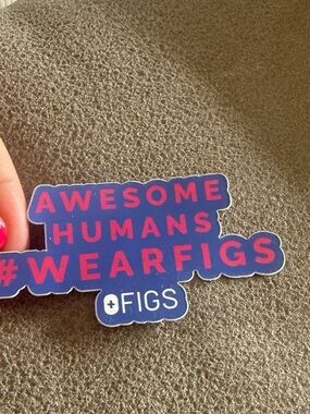 Figs Navy and Pink 'Awesome Humans #WearFIGS' Sticker